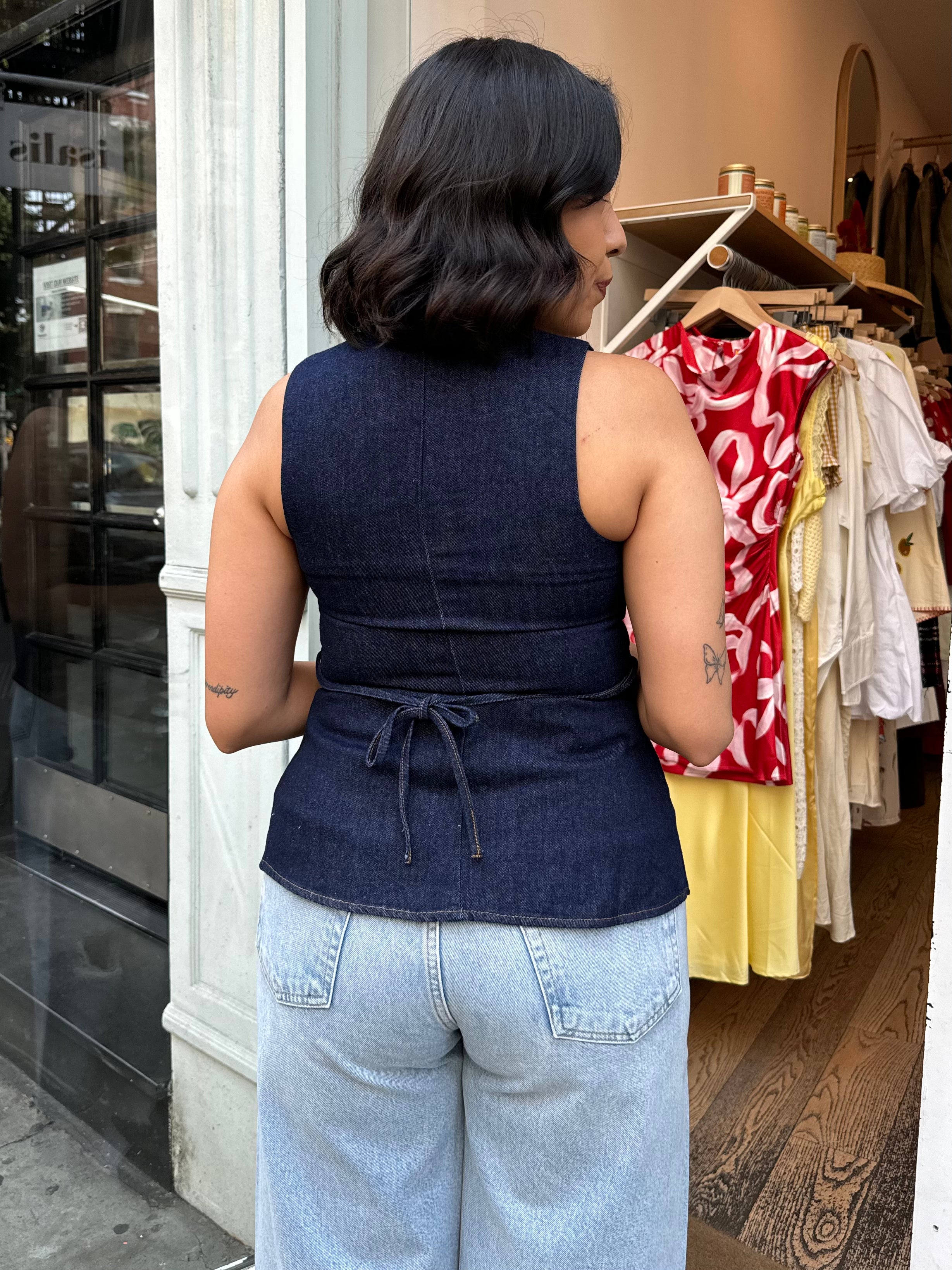 Maggie Vest in Blue Denim