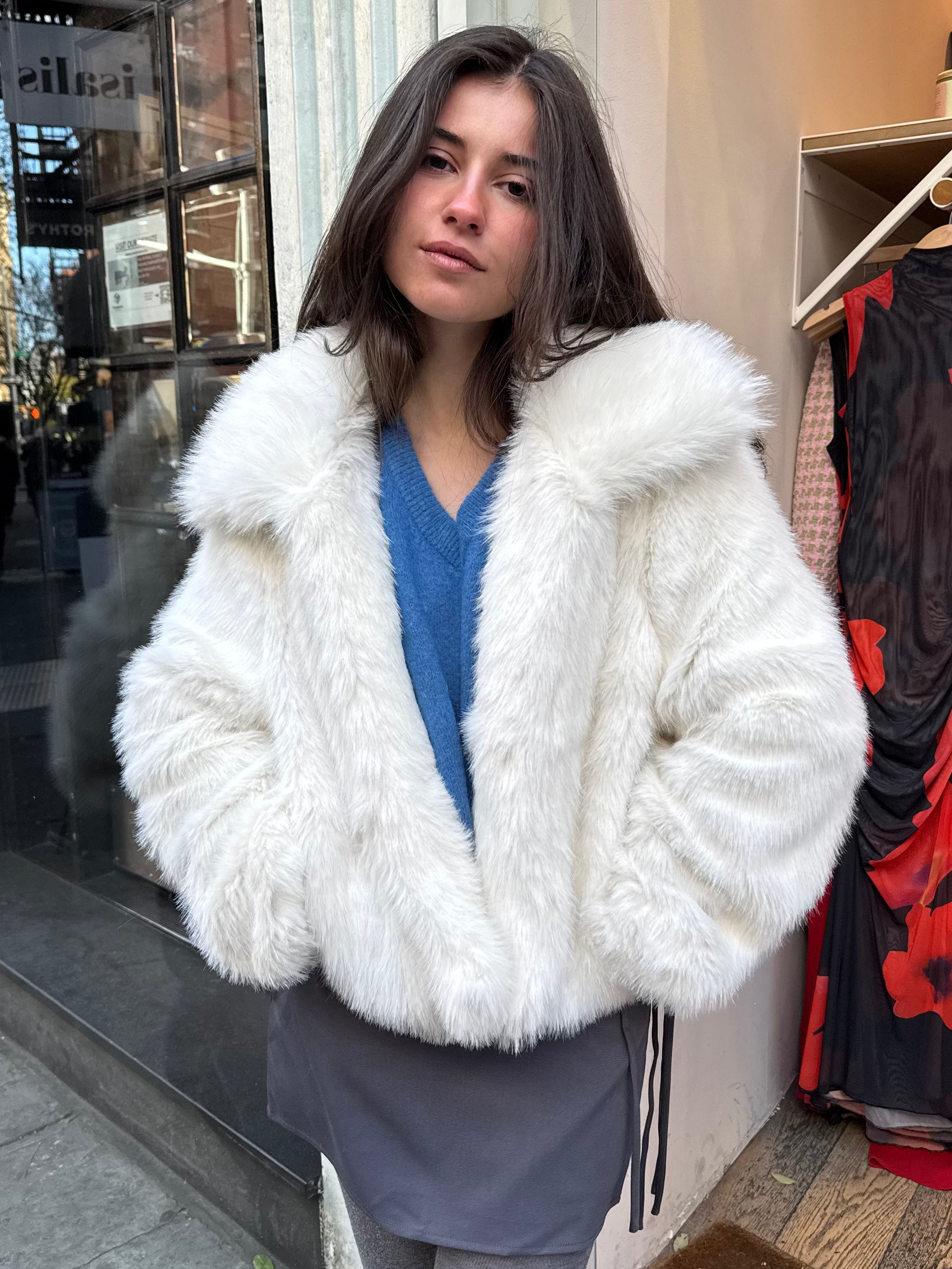 Sugar Fur Coat in White