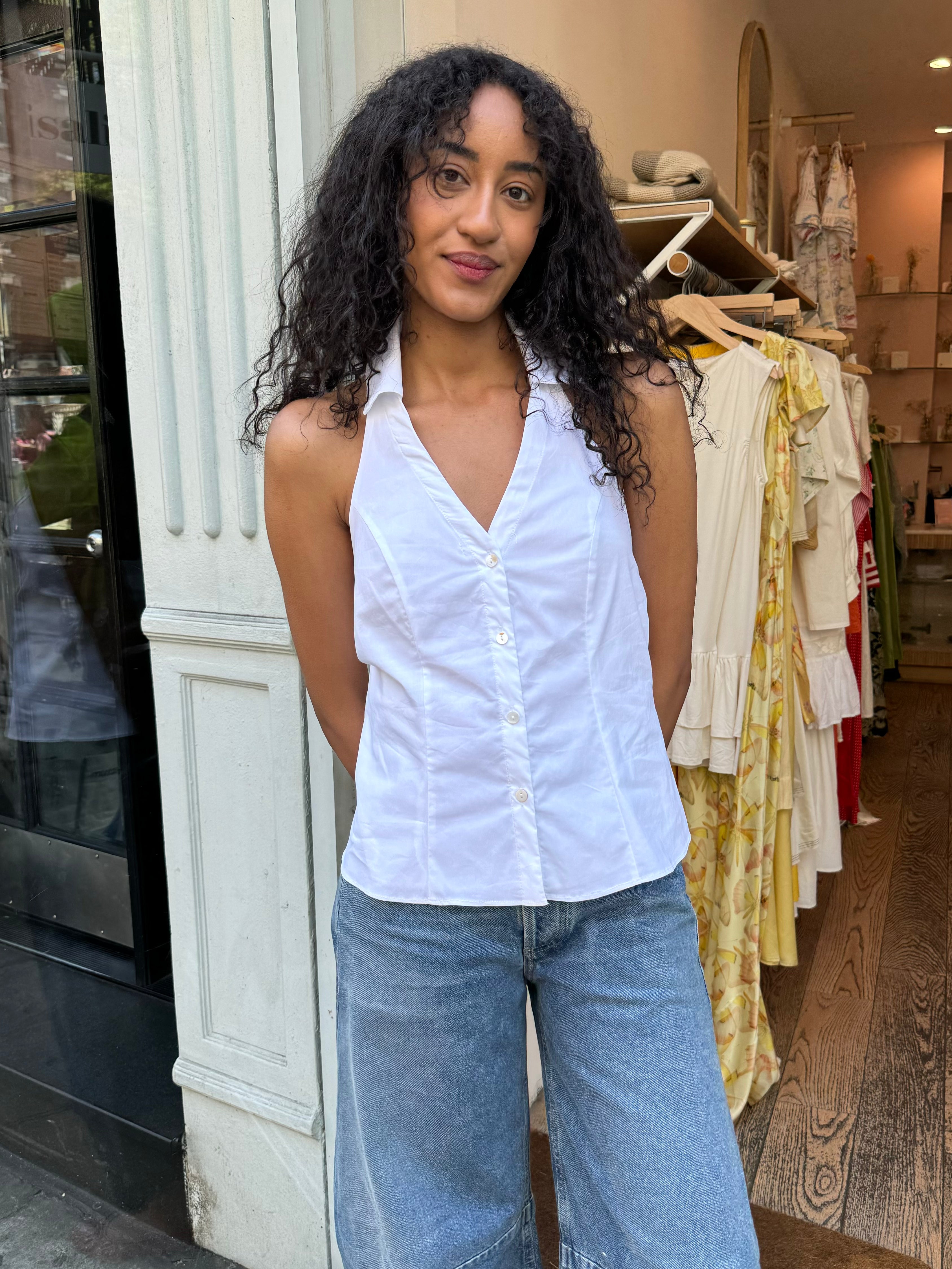 Remi Collar Tops in White