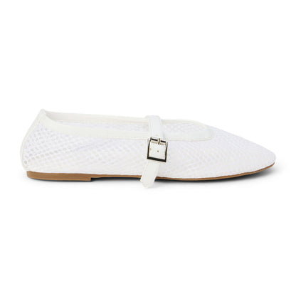 Nolita Net Ballet Flat in White