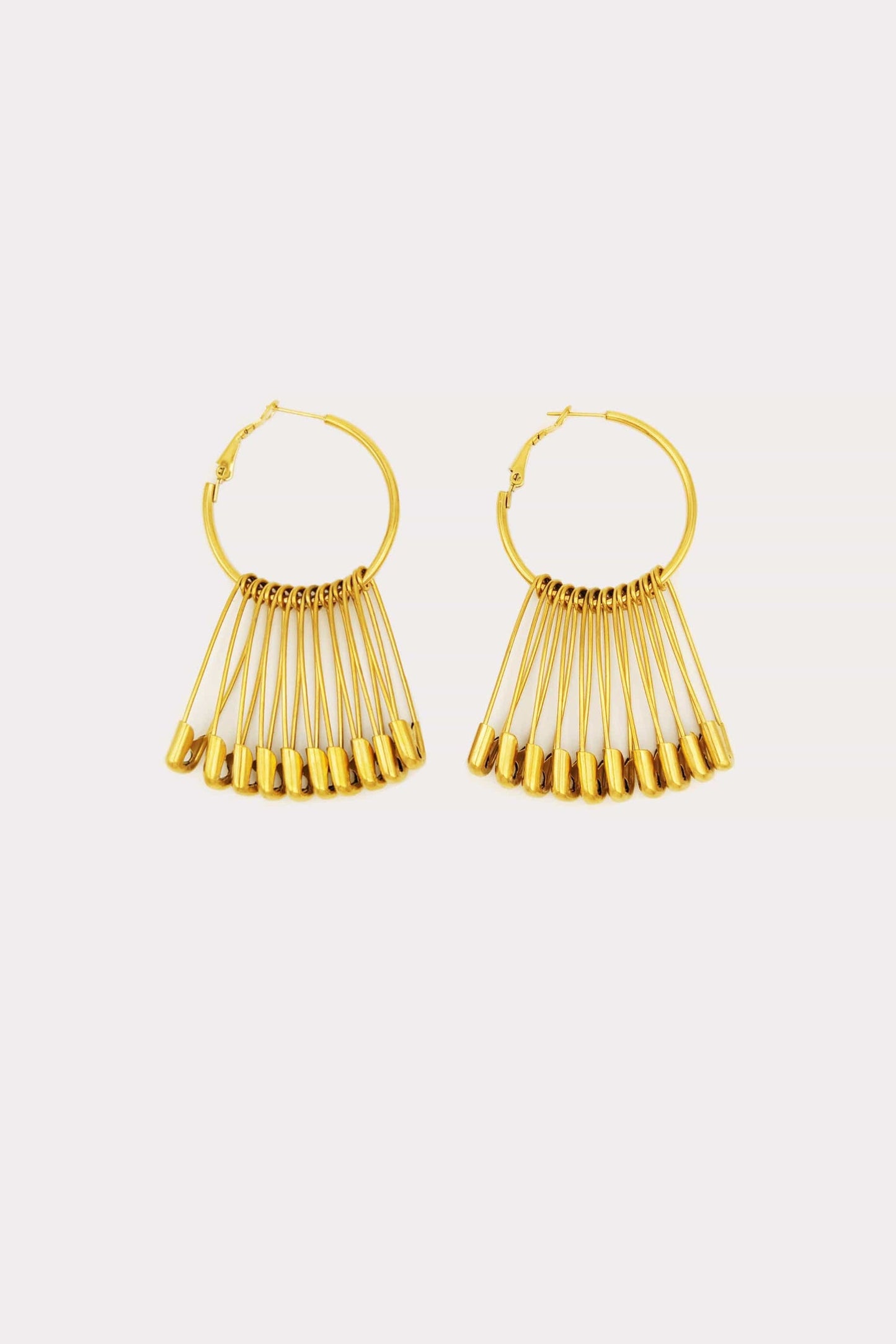 Safety Pin Hoops in Gold