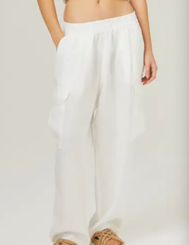 Luca Linen Pants in White