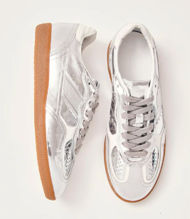 Tb.490 Rife Shimmer Silver Cream Leather Sneakers