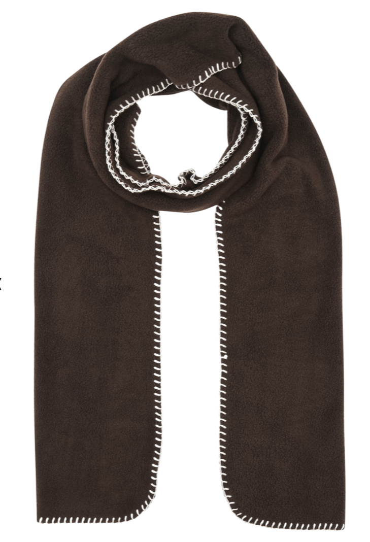 Polar Fleece Stitch Scarf in Espresso