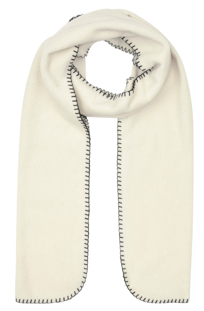 Polar Fleece Stitch Scarf in Creme