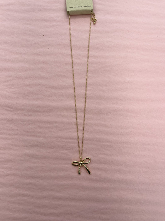 Isalis Bow Necklace in Gold