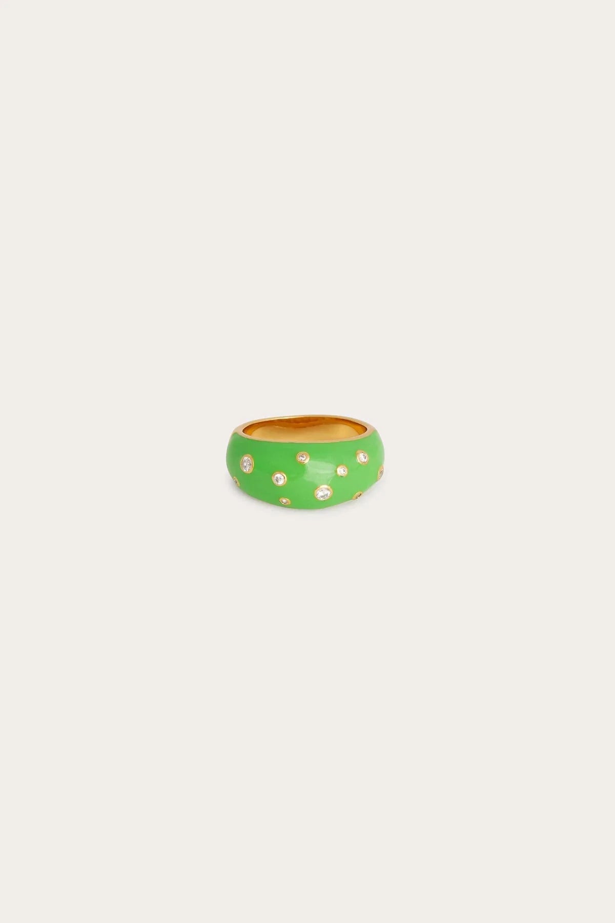 Enamel Bubble Stone Ring in Spruce sz6